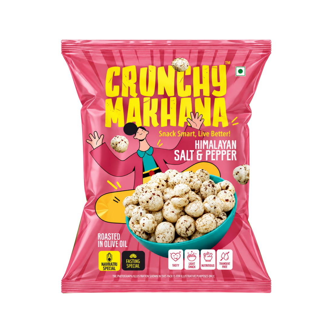 Makhana - Himalayan Salt & Pepper (Flavoured Fox Nuts) | Crunchy Makhana