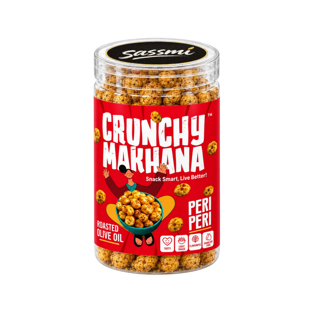 Makhana - Peri Peri Jar (Flavoured Fox Nuts) | Crunchy Makhana