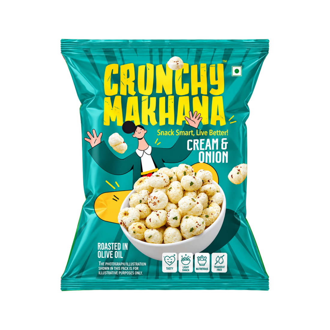 Makhana - Cream & Onion (Flavoured Fox Nuts) | Crunchy Makhana