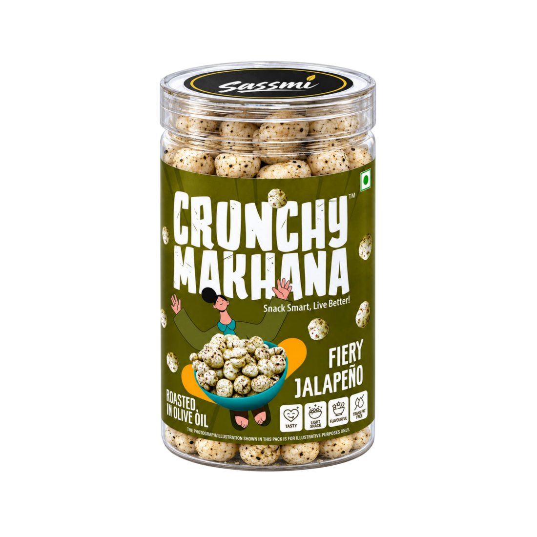 Makhana - Fiery Jalapeño Jar (Flavoured Fox Nuts) | Crunchy Makhana