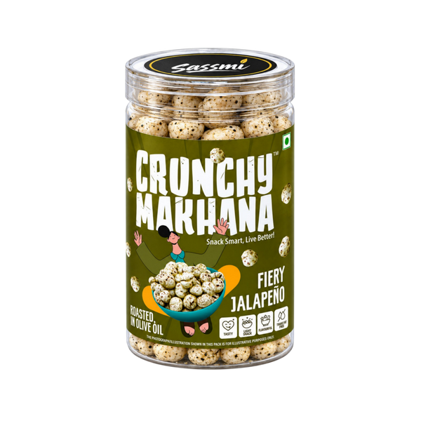 Jalapeno makhana jar, 70 g roasted fox nuts by Crunchy Makhana
