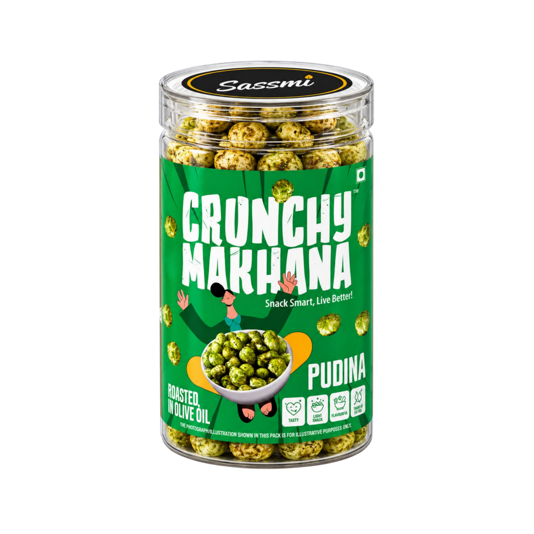 Makhana - Pudina Jar (Flavoured Fox Nuts) | Crunchy Makhana